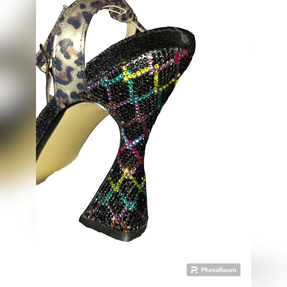 Betsey Johnson Alianna Open Toe, Heeled Pumps Black Women's Size 7 1/2 NWOT - Picture 2 of 6